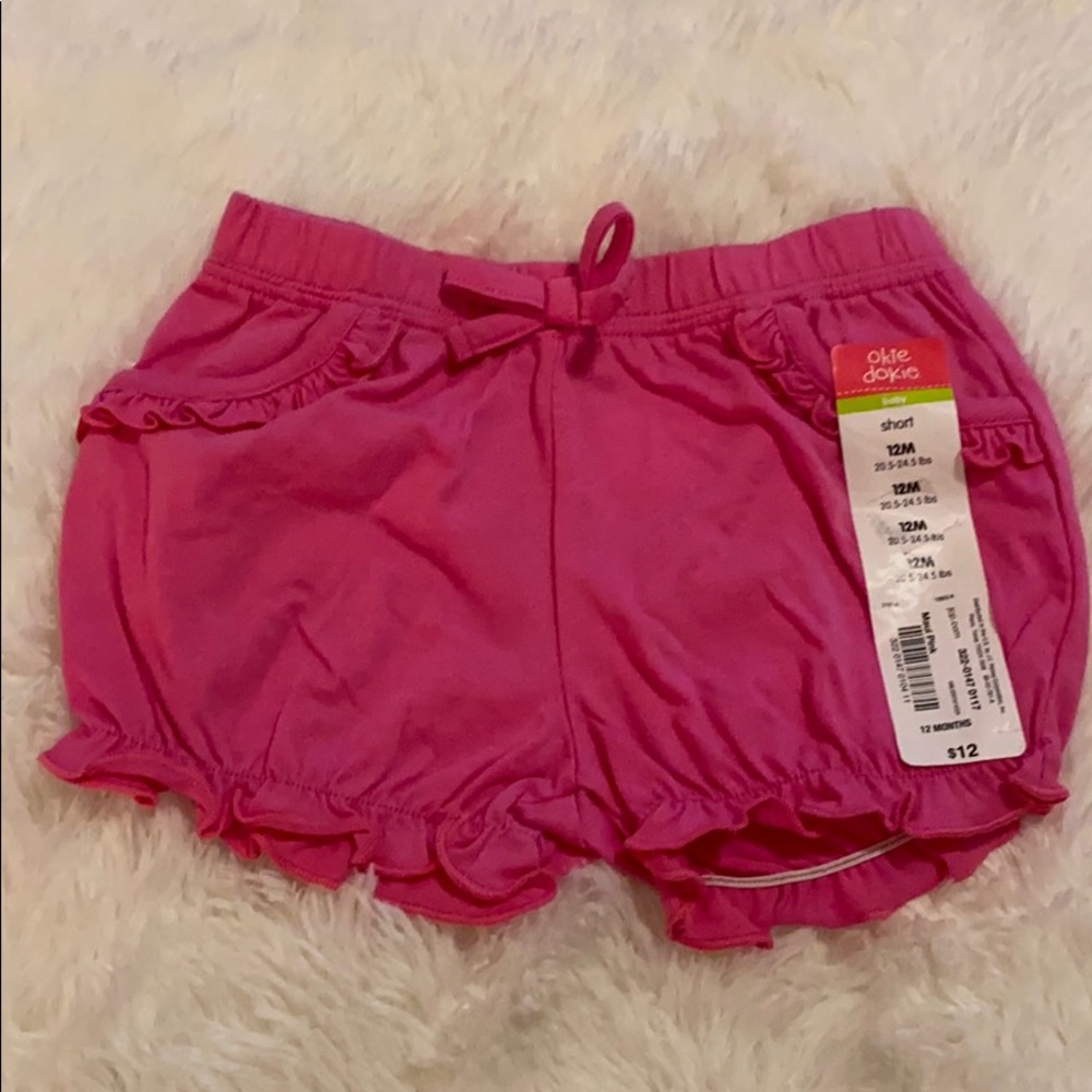 Plain pink ruffle shorts